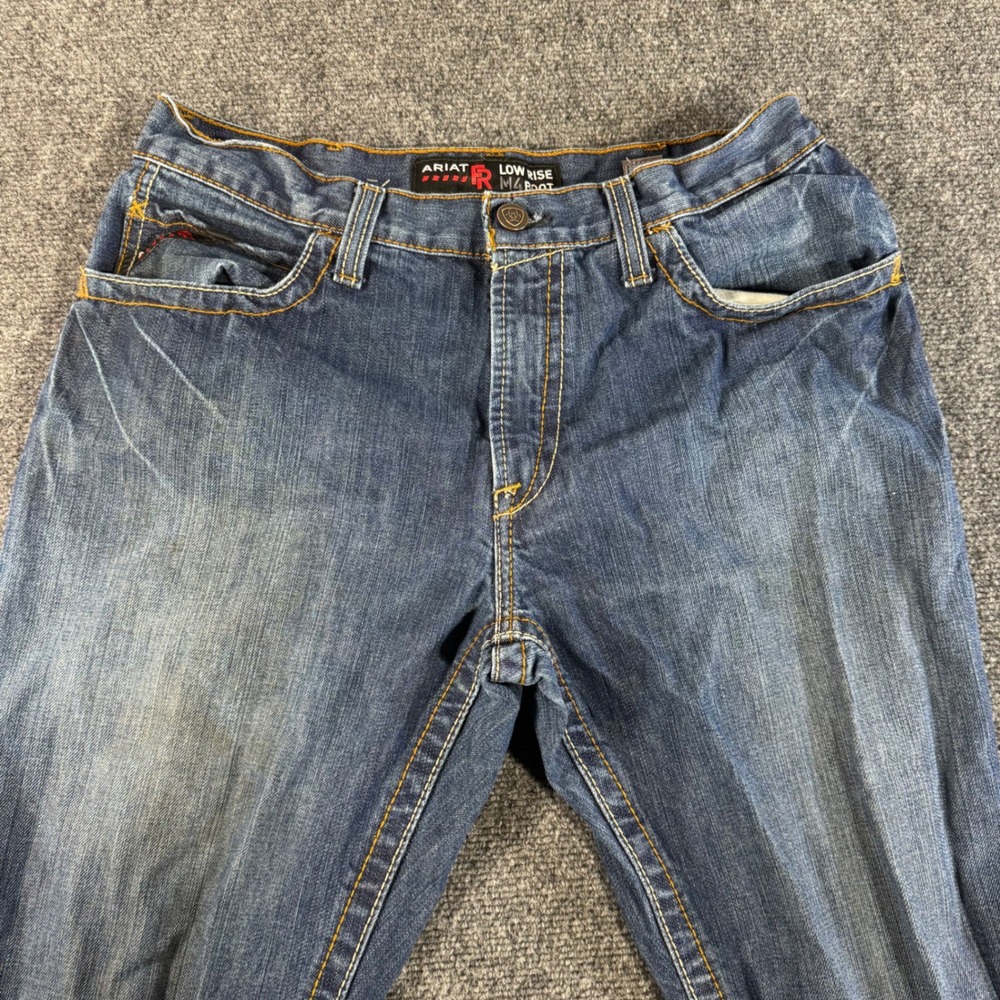 Ariat FR M4 Low Rise Boot Cut Jeans Mens 33x30 Blue Flame Resistant CAT 2 Denim